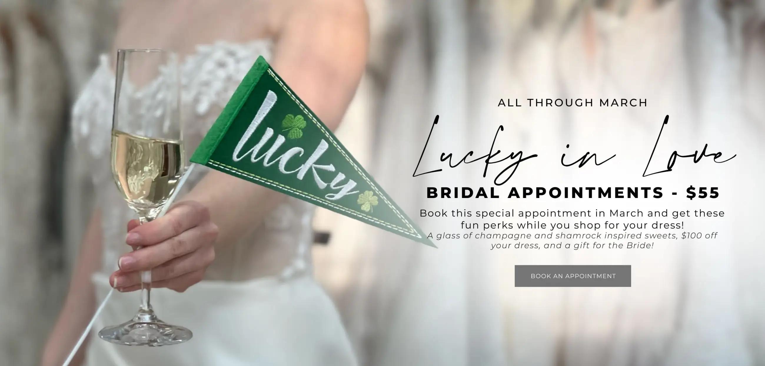 Lucky in Love Bridal Appointments banner desktop