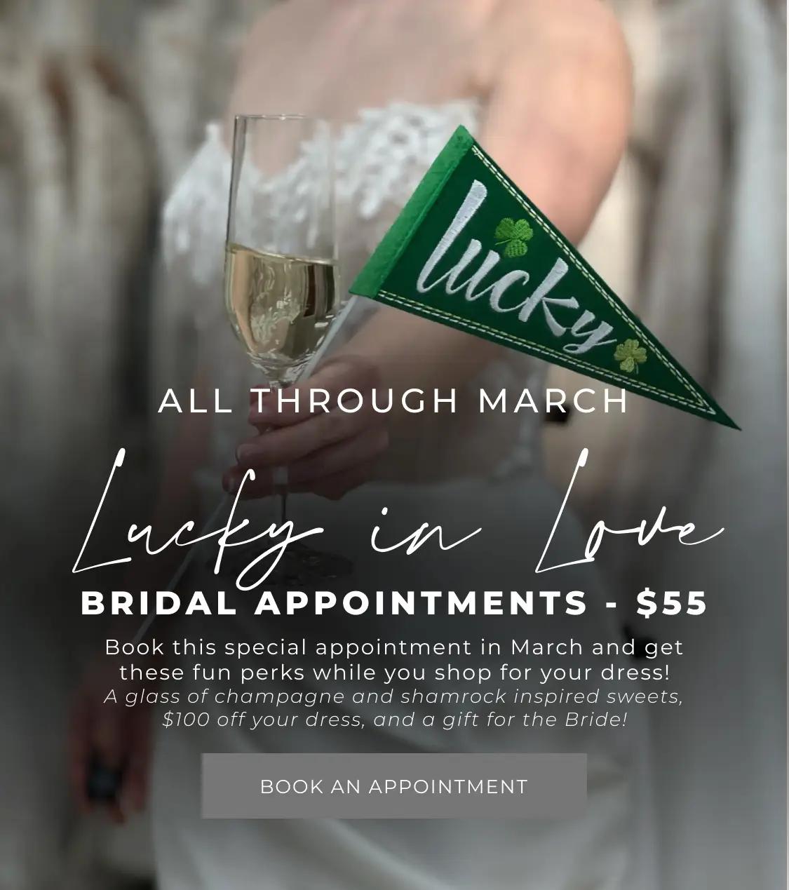 Lucky in Love Bridal Appointments banner mobile