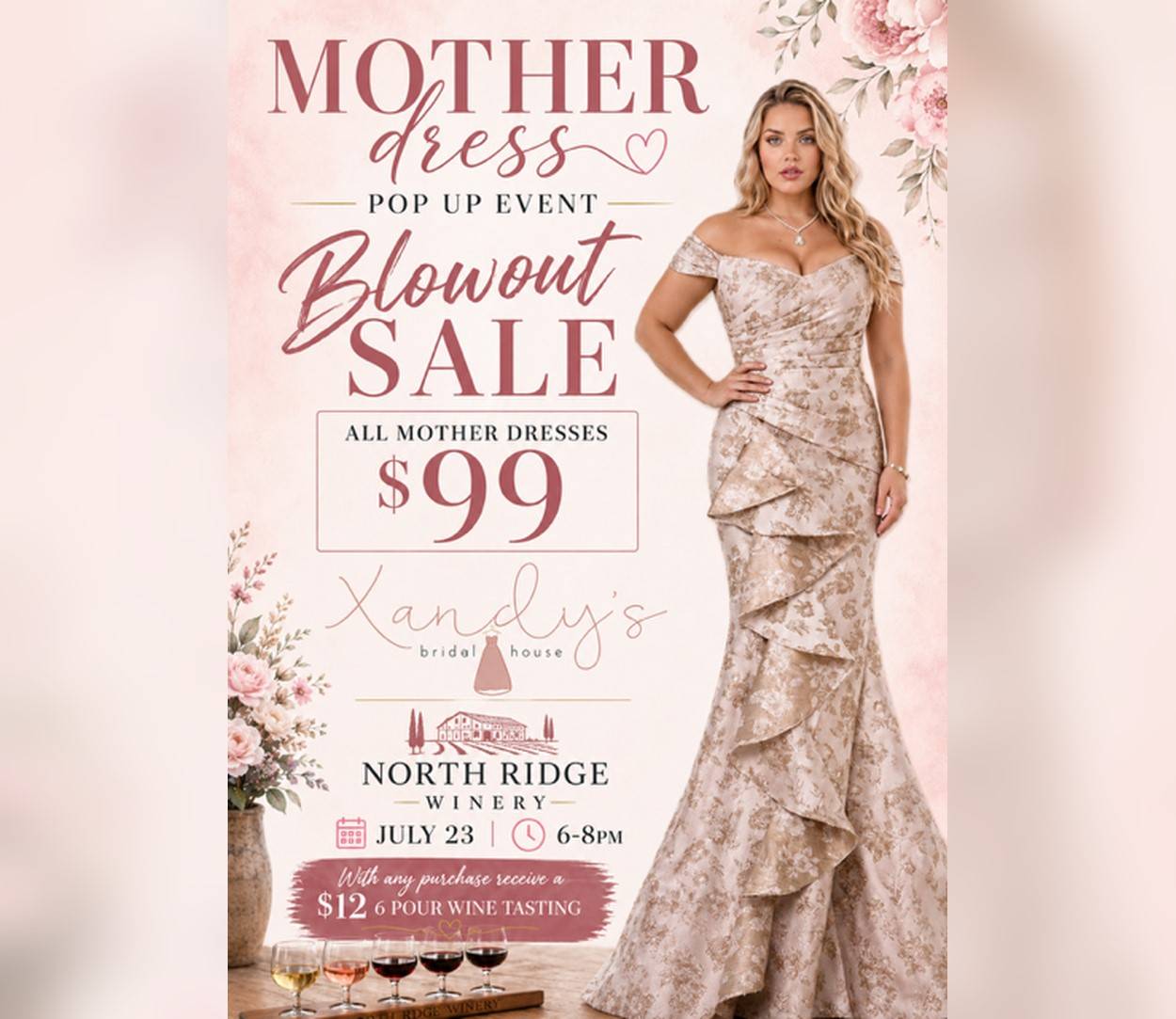 mother of the bride pop-up event sale