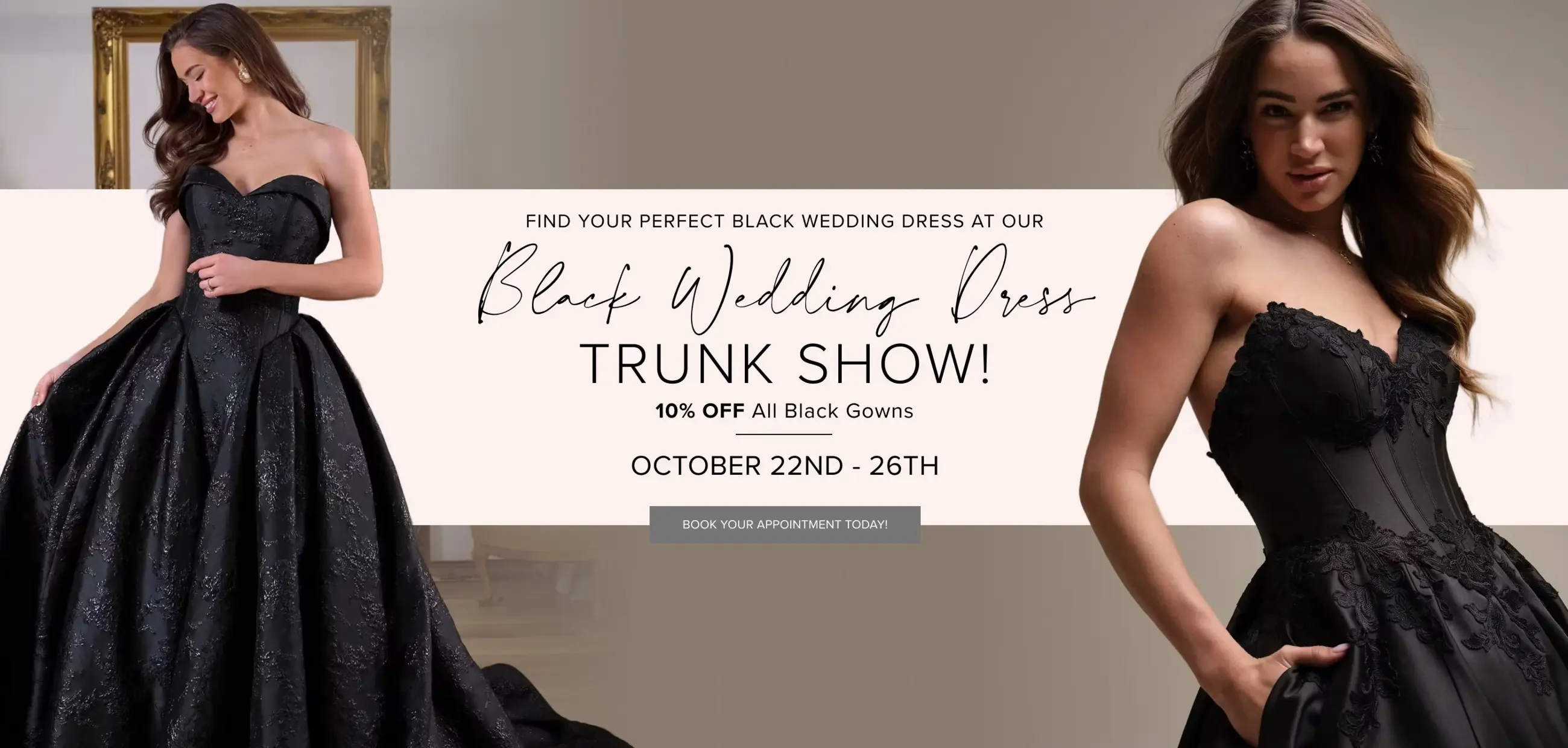 Black Wedding Dress Trunk Show