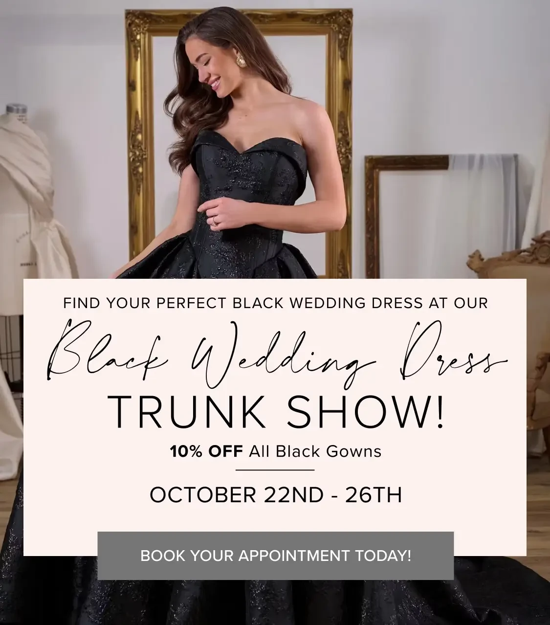 Black Wedding Dress Trunk Show